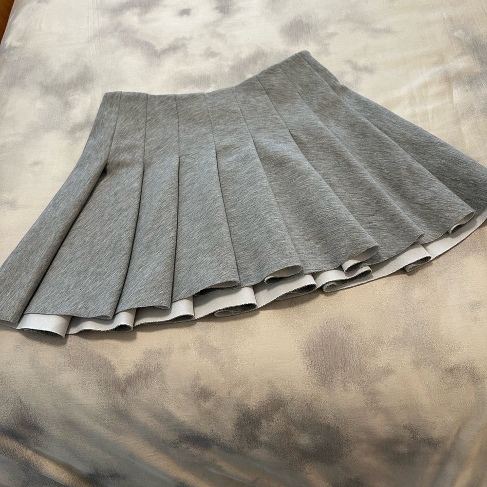 love...ady Heather Gray Pleated Skater Skirt